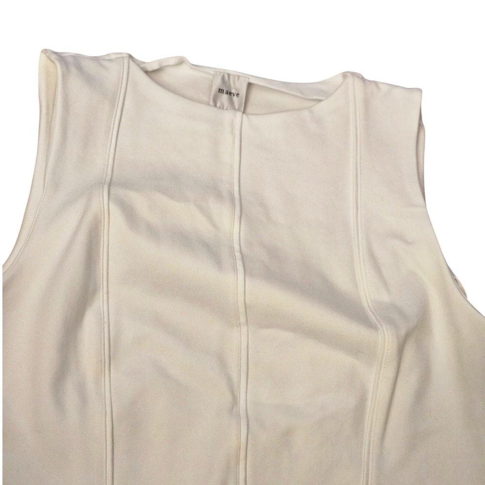 Maeve 1X White Sleeveless Blouse Tank Top Sheath Zip Back Career Chic - Picture 4 of 4